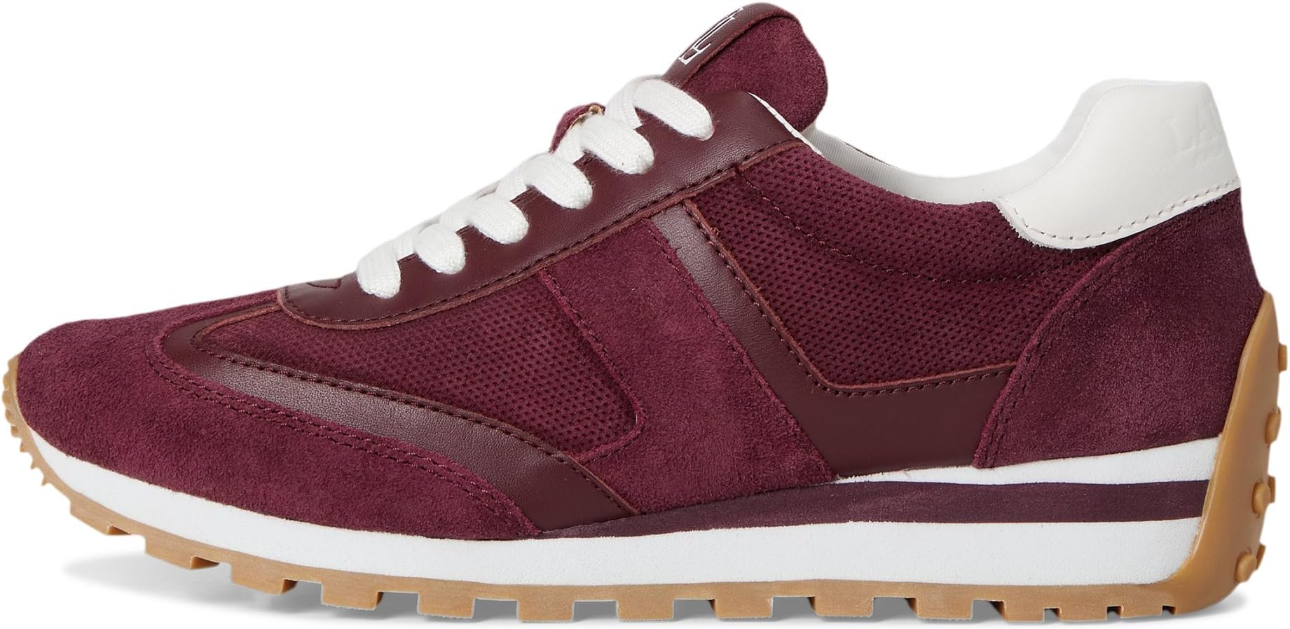Кроссовки Lauren Ralph Lauren Dani Perforated Suede Sneakers, цвет Dark Garnet/Dark Garnet/Snow White — фото 4