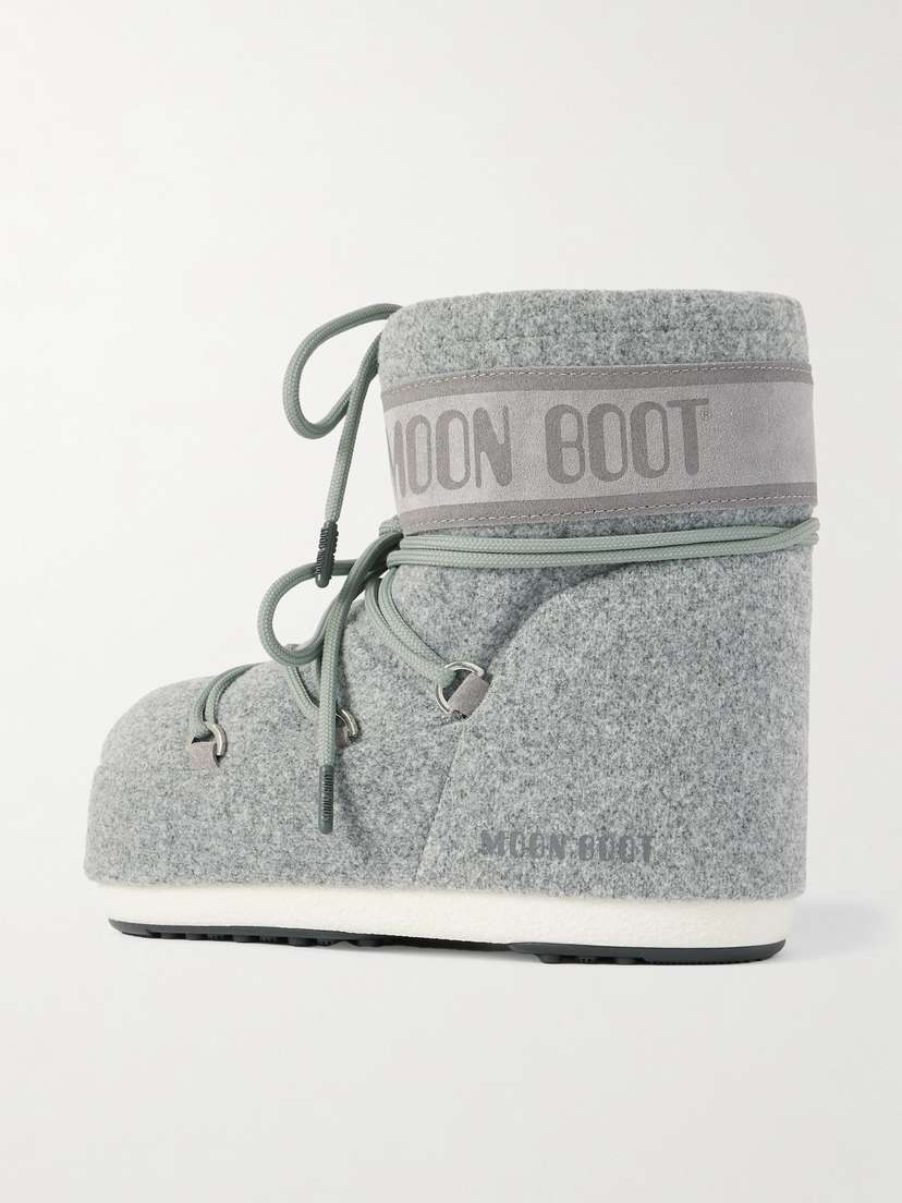 Низкие зимние сапоги Icon из войлока и замши Moon Boot, серый — фото 3