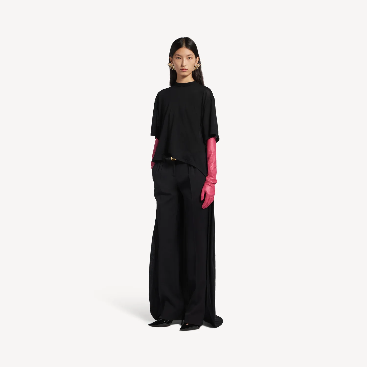 BALENCIAGA Женская футболка Train черного цвета — фото 2