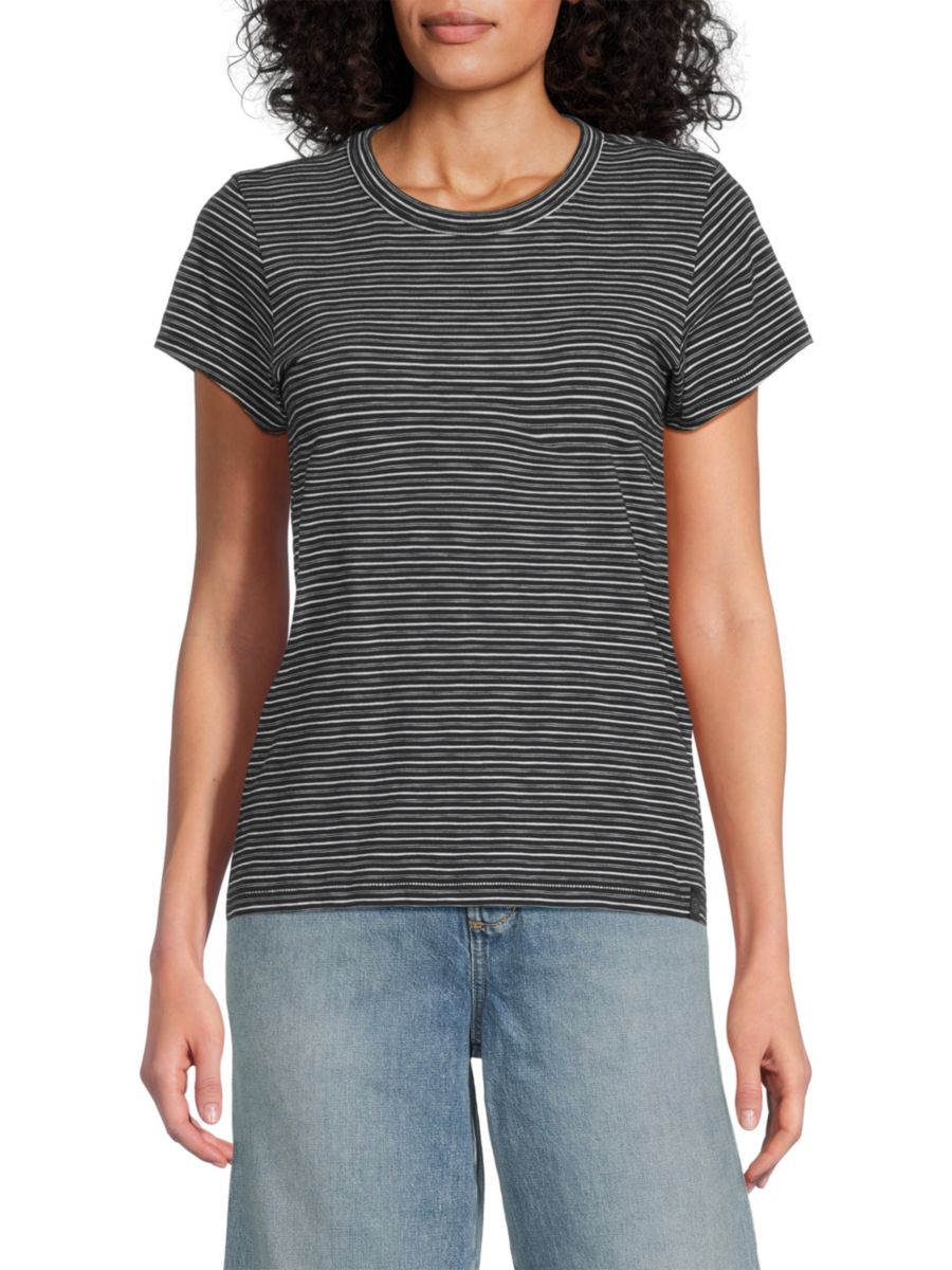 

Футболка из хлопка пима в полоску rag & bone, цвет Navy Multi