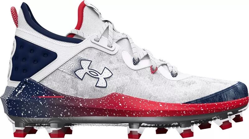 

Бейсбольные бутсы Under Armour Harper 8 Elite USA из ТПУ, белый/темно-синий