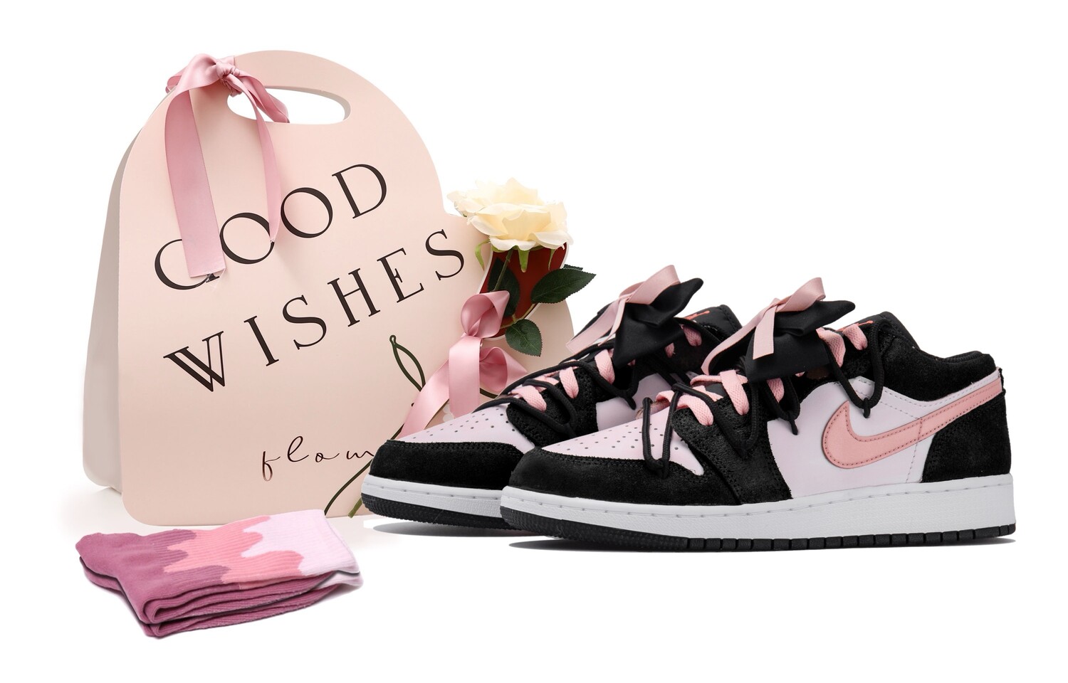 

Jordan Air Jordan 1 винтажные баскетбольные кроссовки женские, Black/Pink