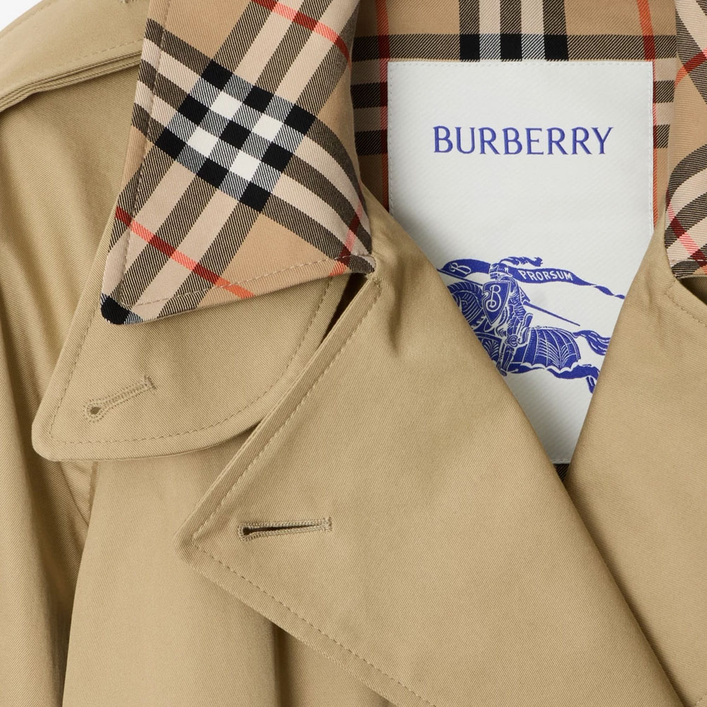 Пальто Burberry Двубортное с поясом, Khaki — фото 4