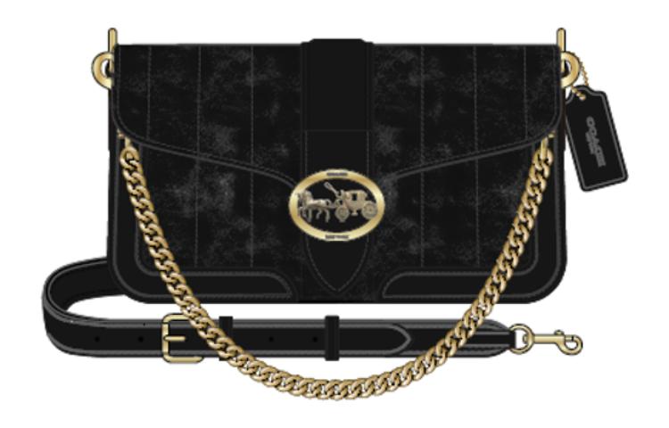 

COACH Женская мини-сумка через плечо из кожи коровы черная