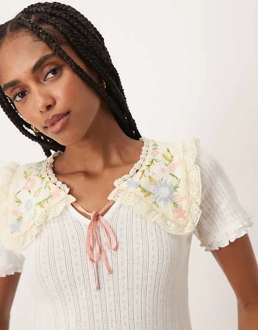 

Трикотажная футболка с короткими рукавами Free People sol цвета чистой слоновой кости, Бежевый, Трикотажная футболка с короткими рукавами Free People sol цвета чистой слоновой кости