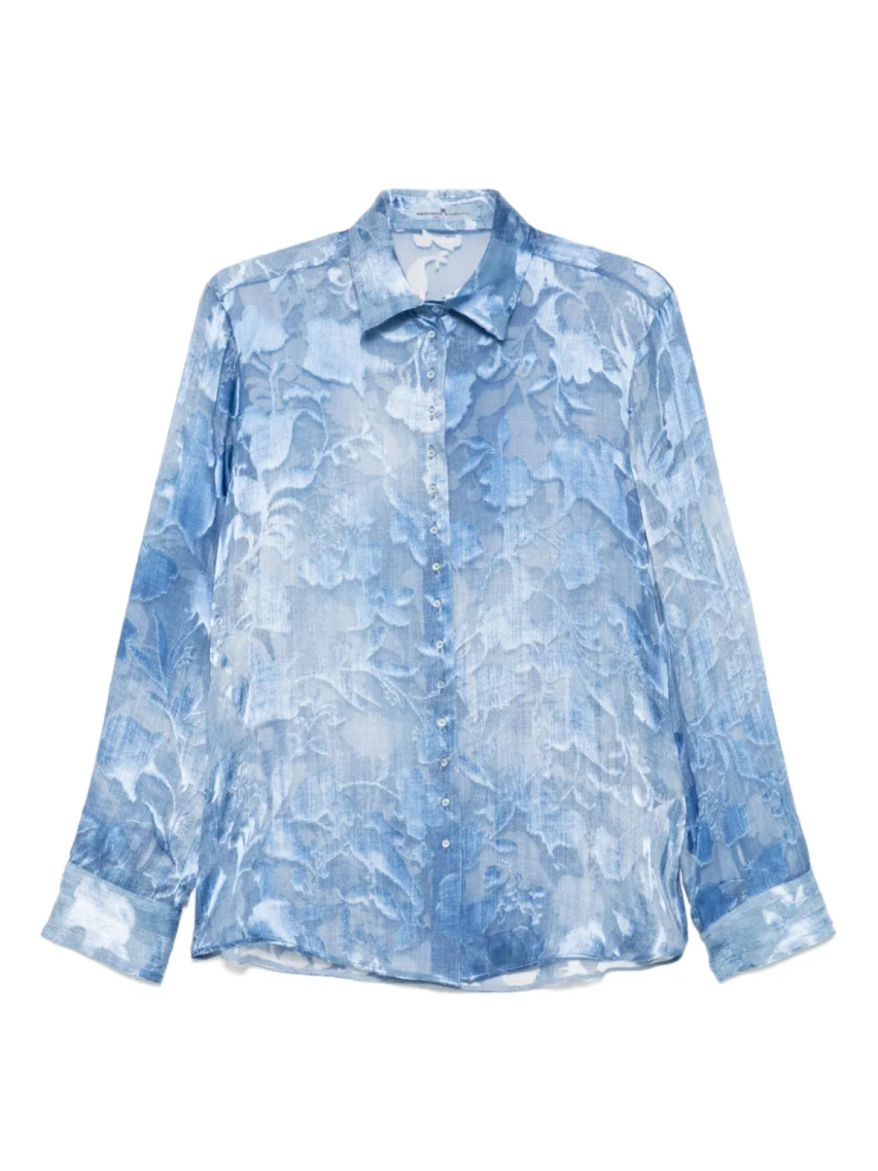

Рубашка с цветочным жаккардом Ermanno Scervino, синий