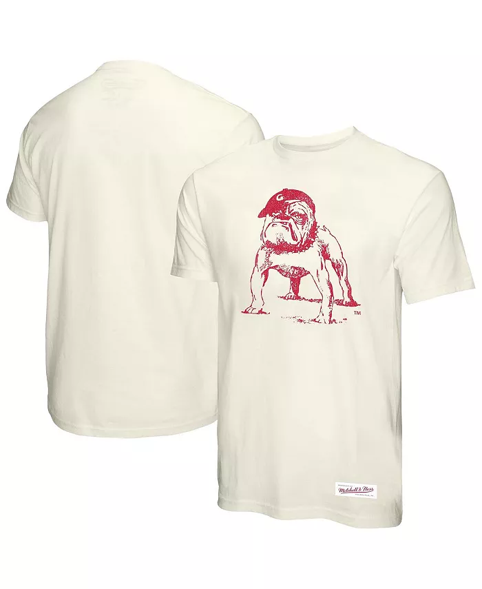 

Мужская футболка Georgia Bulldogs Vintage Tone в кремовом цвете Mitchell & Ness