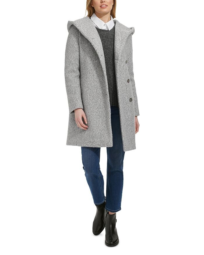 

Пальто букле с капюшоном Cole Haan, серый