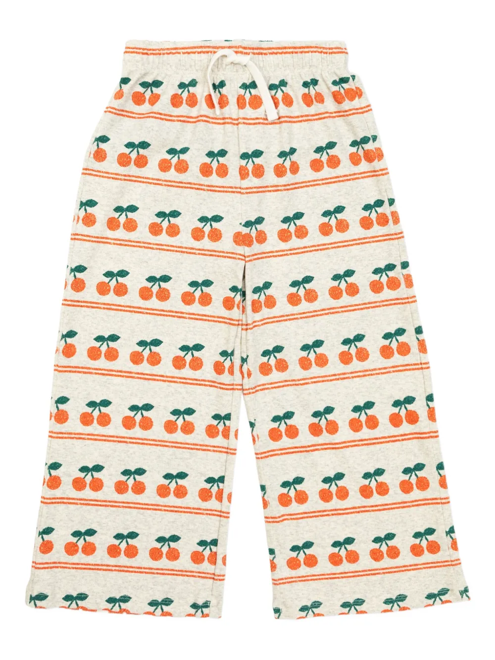 

Брюки с принтом вишни и завязками Tiny Cottons, белый