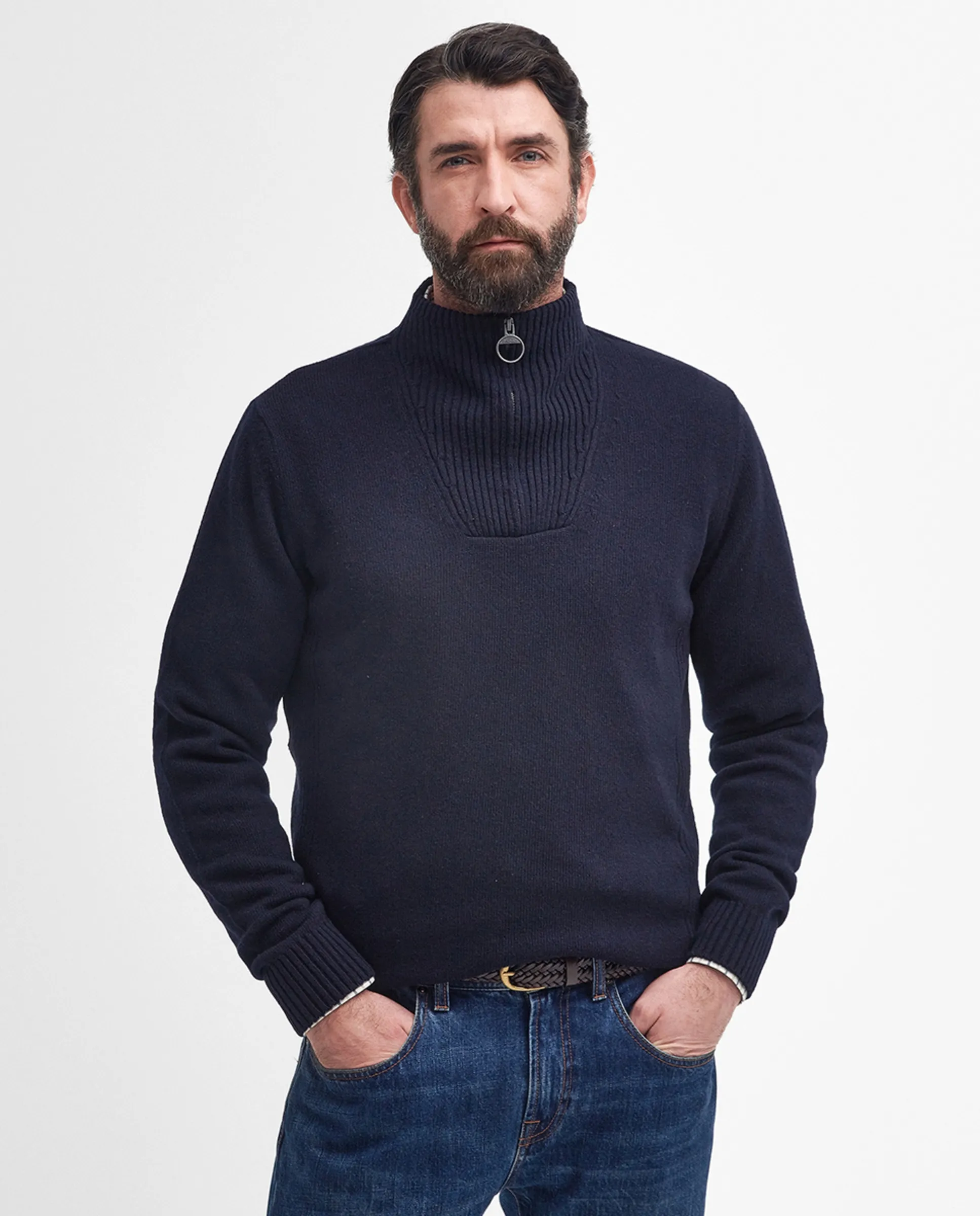 

Мужской свитер с полумолнией Barbour, синий