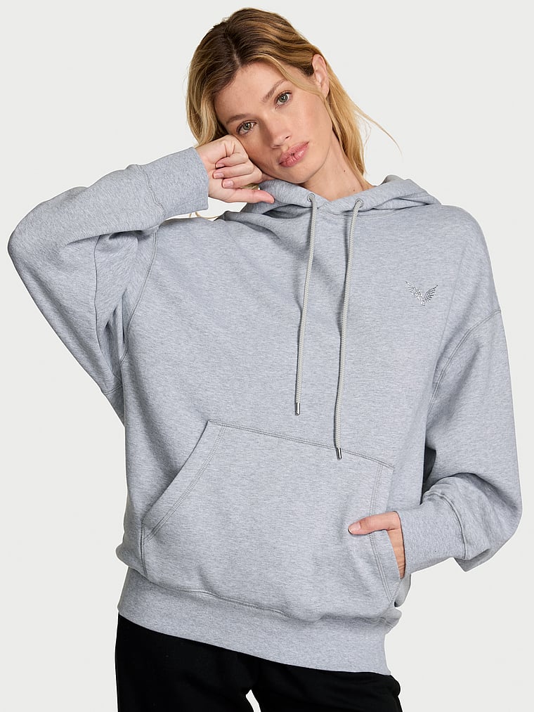

Легендарная флисовая свободная толстовка с капюшоном Angel Essentials, medium heather grey
