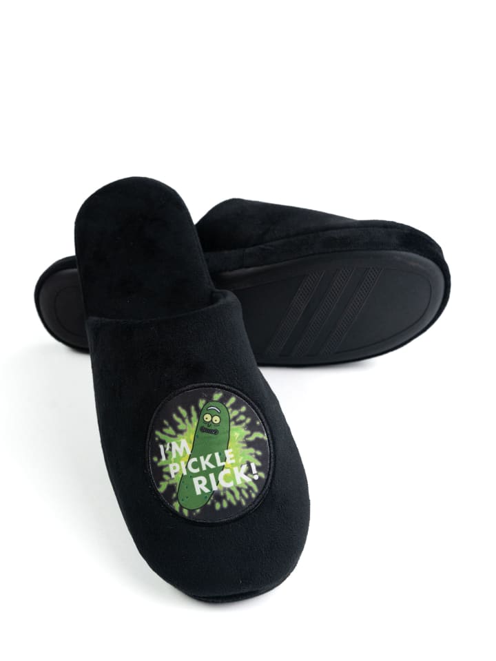 Сабо United Labels Rick and Morty Hausschuhe I´m Pickle Rick! Slipper Pantoffeln, черный — фото 4