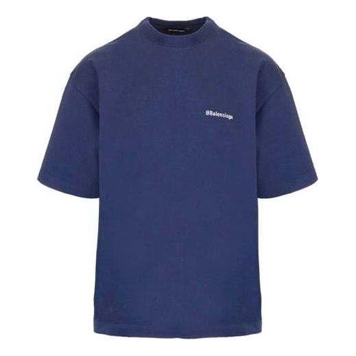 

Футболка men's ss21 retro short sleeve blue Balenciaga, синий