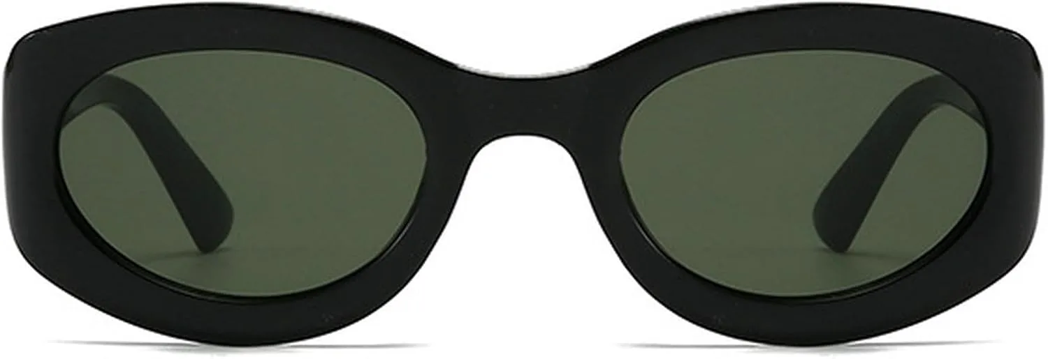 

Модные овальные солнцезащитные очки большого размера для женщин, ретро-очки, стильные мужские овальные солнцезащитные очки в стиле 90-х mincl, Black Green