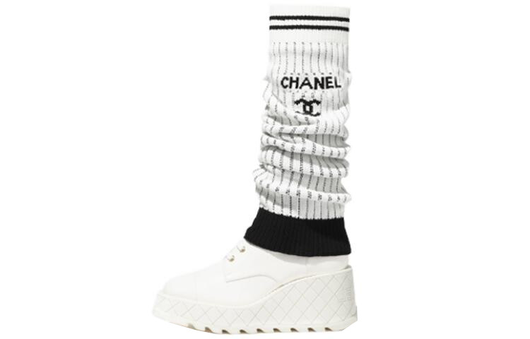 

Носки женские Chanel до середины икры, белый / черный