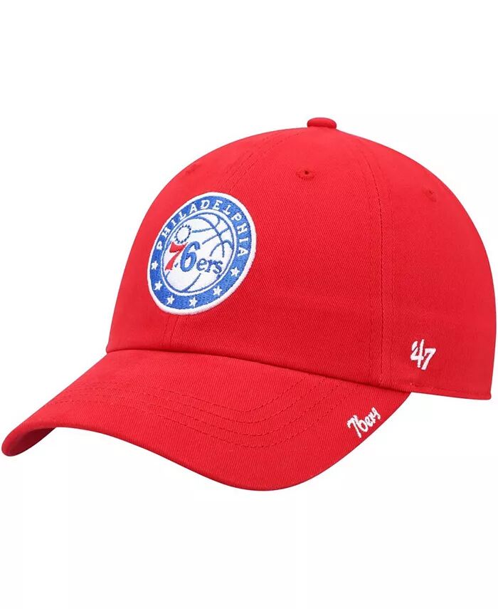 

Женская красная кепка Philadelphia 76Ers Miata Clean Up с логотипом и регулируемой посадкой '47 Brand