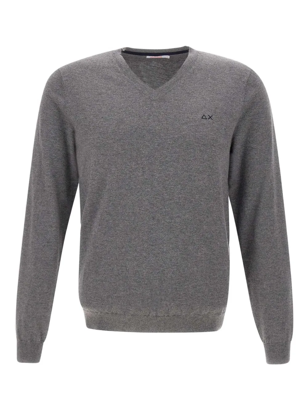 

Джемпер с V-образным вырезом и вышитым логотипом Sun68, серый