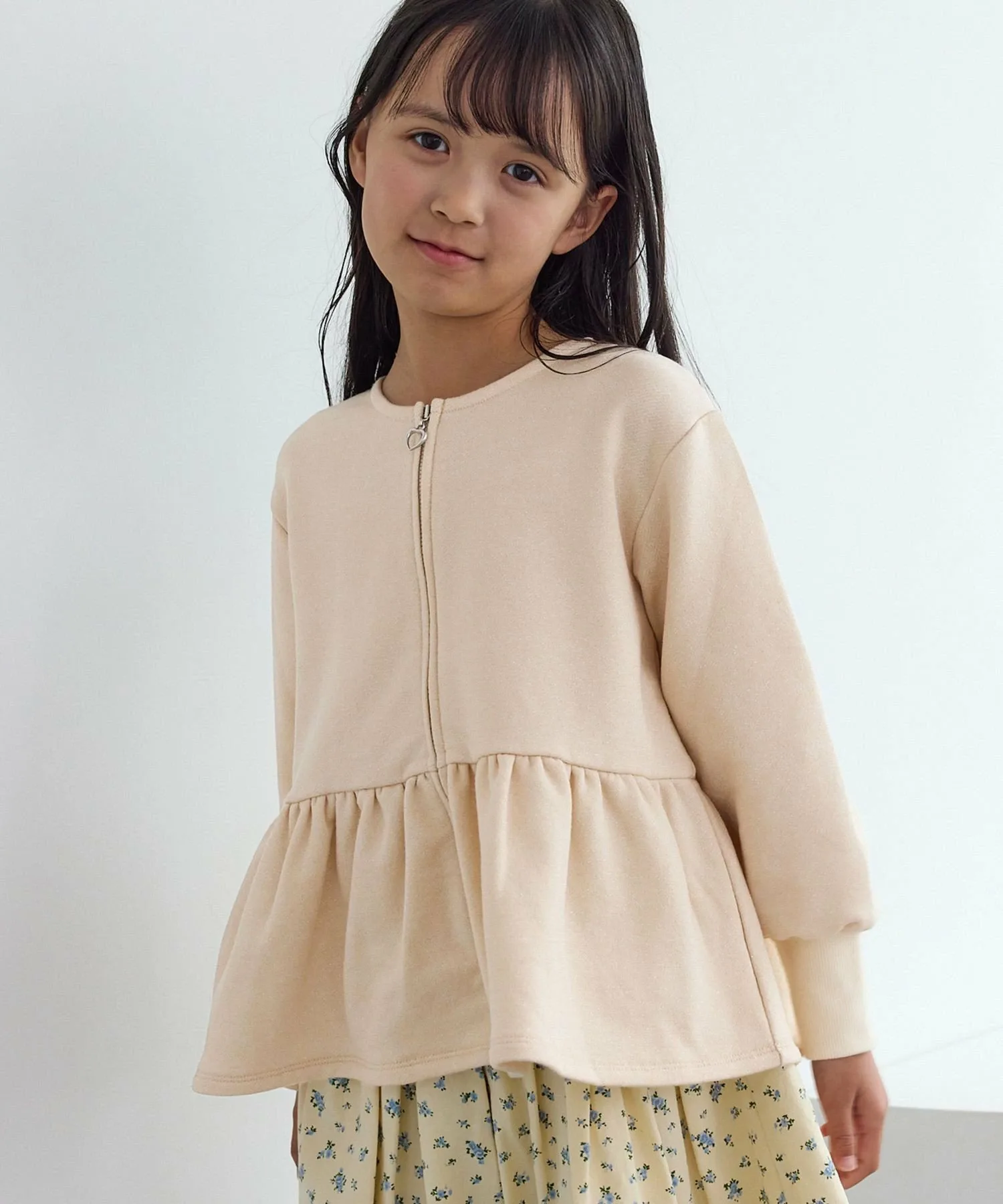 Кардиган на молнии из флиса с баской и блестками ROPE' PICNIC KIDS, Beige (27)