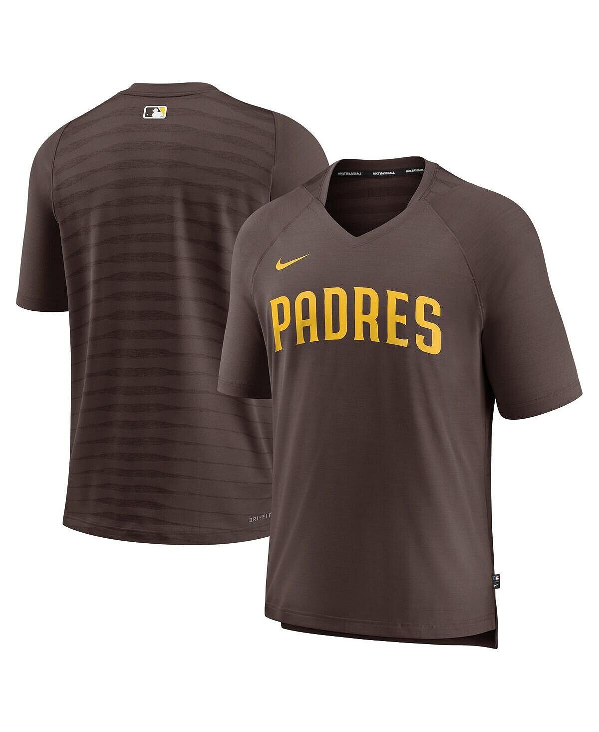 

Мужская коричневая футболка San Diego Padres Authentic Collection Pregame Raglan Performance с v-образным вырезом Nike