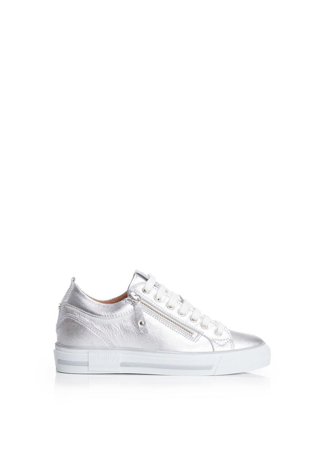 

Кроссовки 'Brayleigh' Metallic Leather Trainers Moda In Pelle, серебро