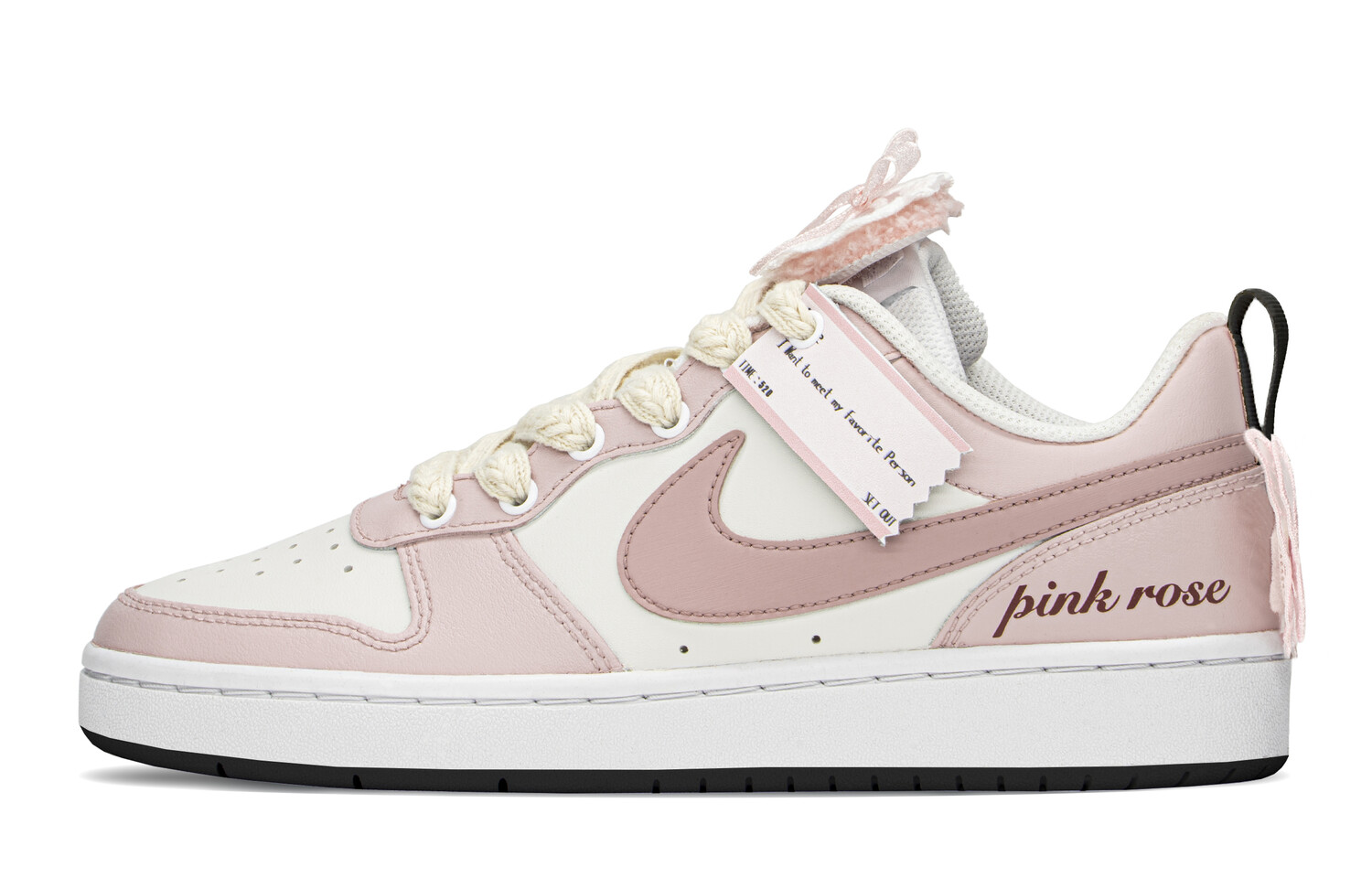 

Кроссовки Nike Court Borough Series Skateboard Shoes Women's Low-Top White Pink