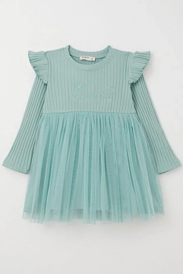 Детское платье для девочек с длинным рукавом Breeze, Mint Green