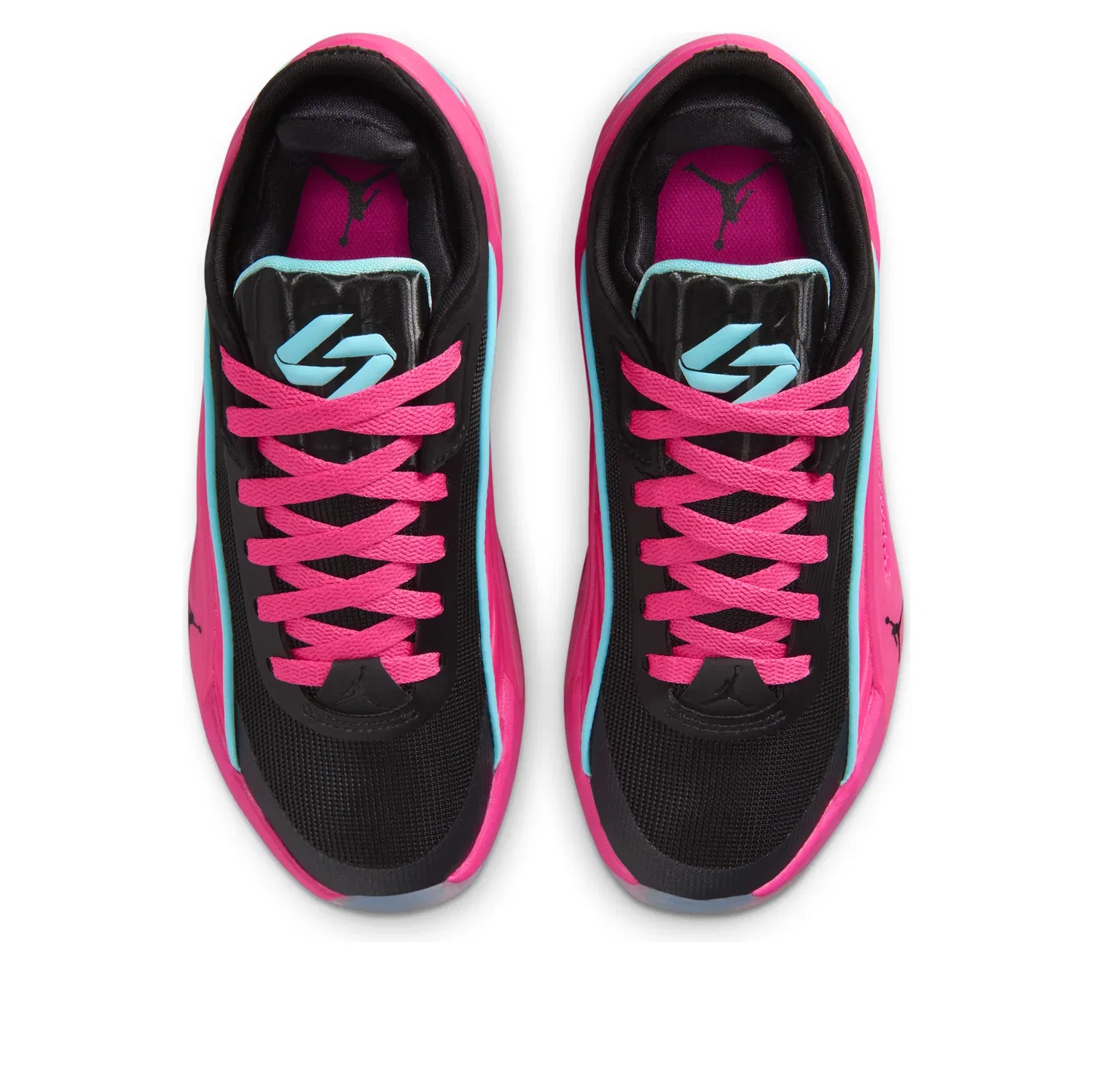 Детские кроссовки для баскетбола с шнуровкой Air Jordan Luka 5 Laser Fuchsia Black Fiberglass, фиолетовый — фото 3
