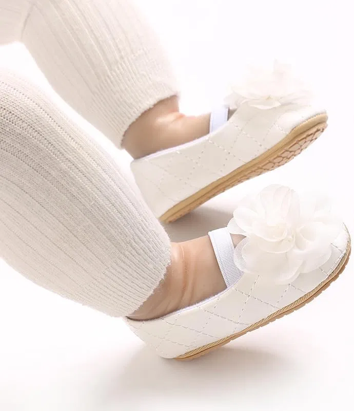 Детские туфли Мэри Джейн для девочек Princess Floral Purepips, White — фото 2