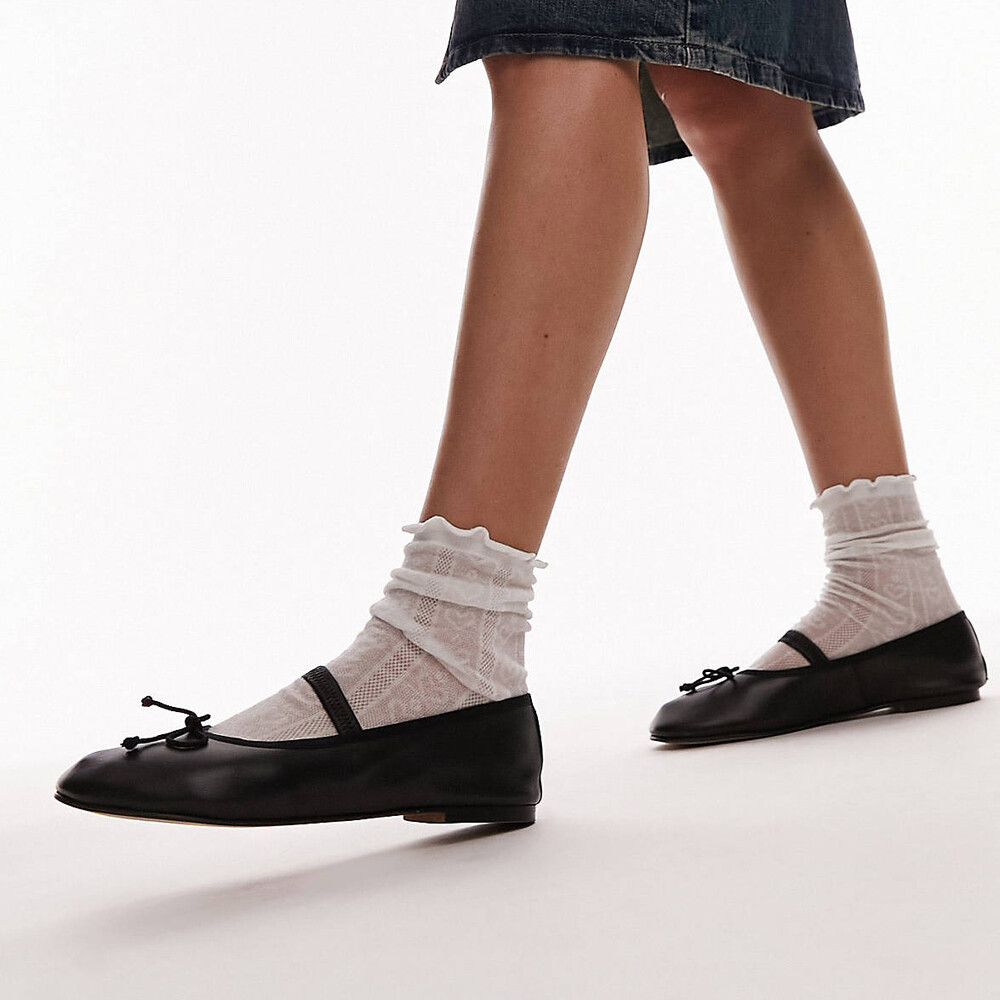 

Балетки Topshop Brooke Unlined Leather, черный