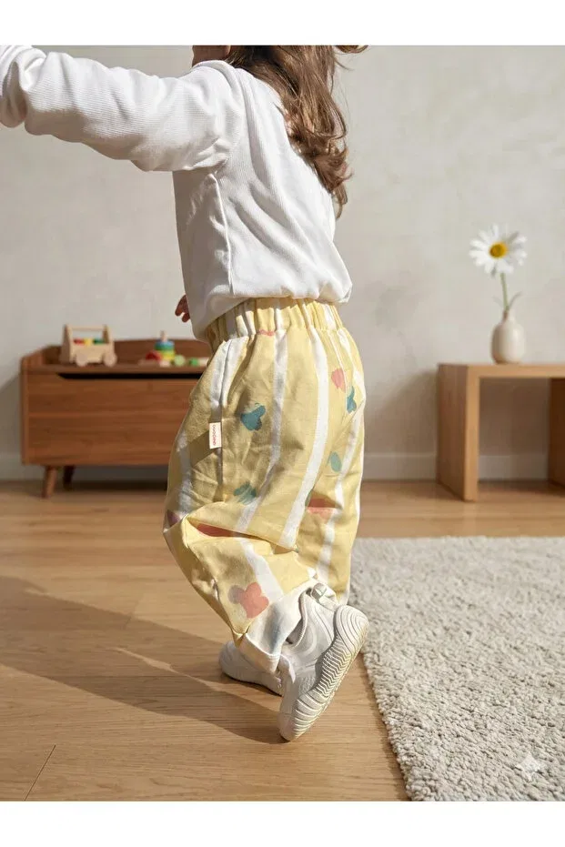Детские брюки для девочек свободные Bold Lines Lemon Garden Pinklime Jr., Yellow — фото 4