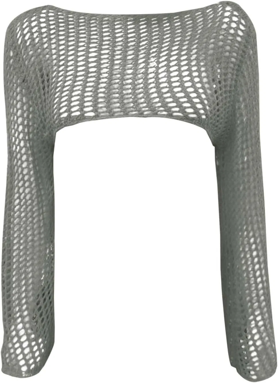 Женская пляжная накидка с ажурной вязкой, Solid Color Round Neck Long Sleeve Vacation Pullover, Grey — фото 3
