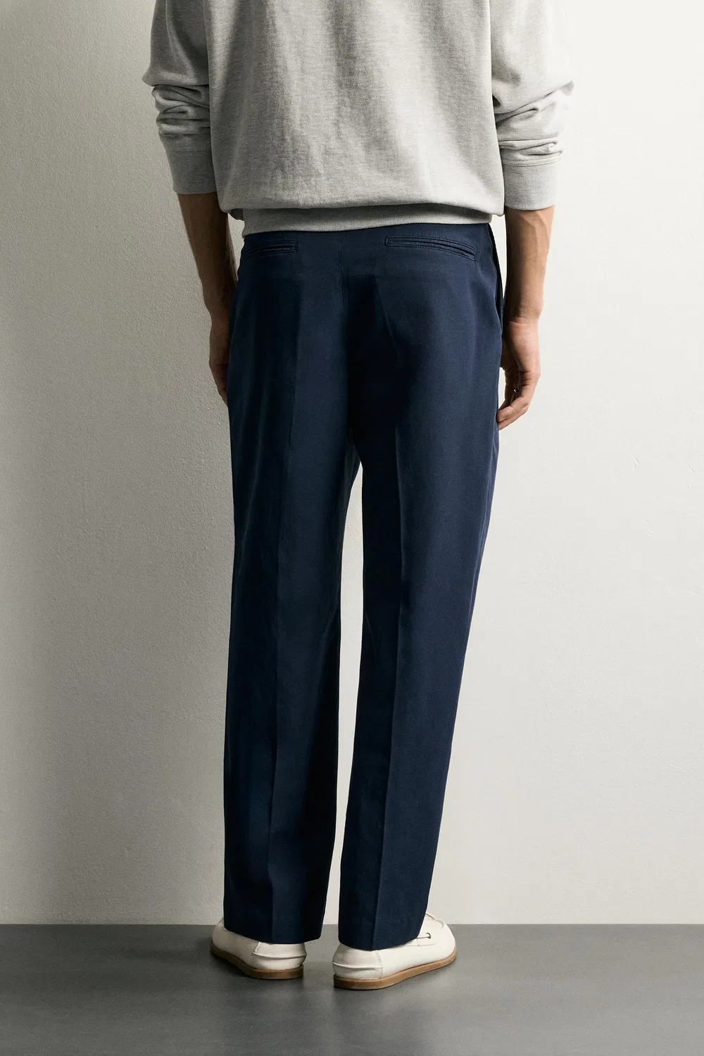 Выстиранные брюки свободного кроя ZARA, Blue — фото 3