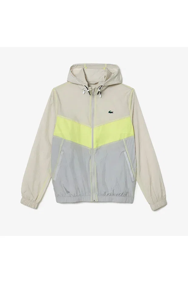 Мужское пальто с капюшоном цвет-блок Lacoste, Rim-Gray