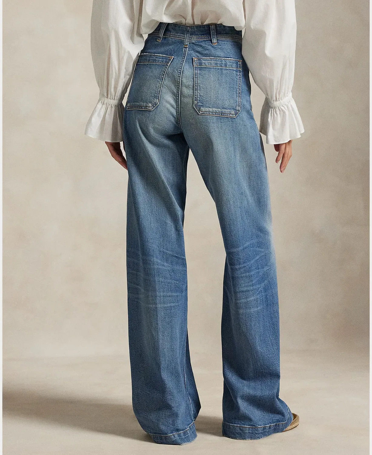 Женские джинсы широкого кроя Beaton из хлопка с эластаном Polo Ralph Lauren, Azul Índigo — фото 3