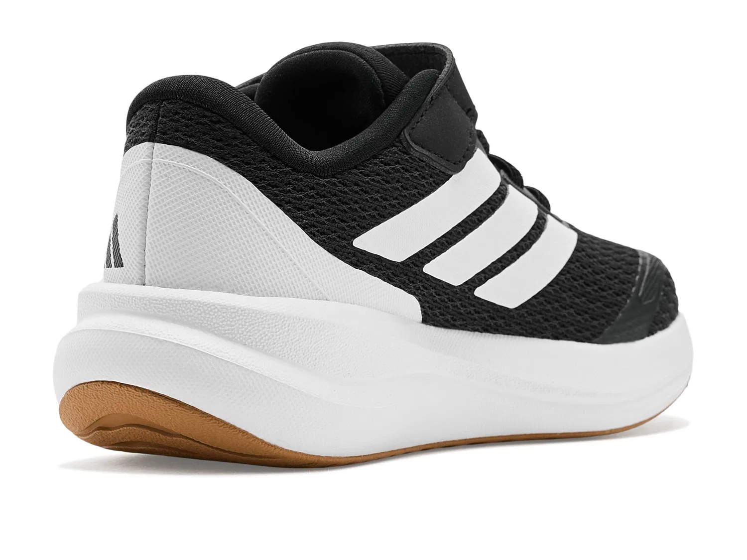 Кроссовки Run Falcon 6 с эластичным шнурком и ремешком (для маленьких детей) Adidas Kids, Black/White/Black — фото 4
