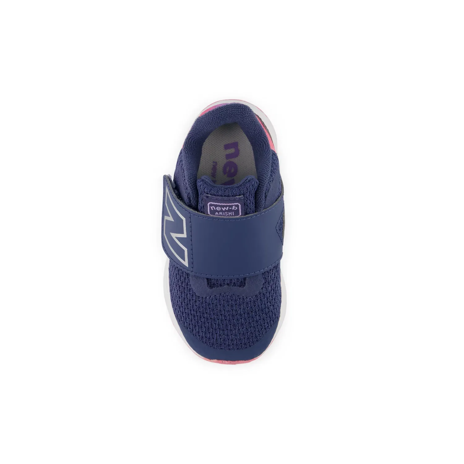 Детские кроссовки для мальчиков и девочек с дышащей сеткой Arishi Hook & Loop New Balance, Vintage Indigo With Signal Pink And Lilac Glo — фото 4
