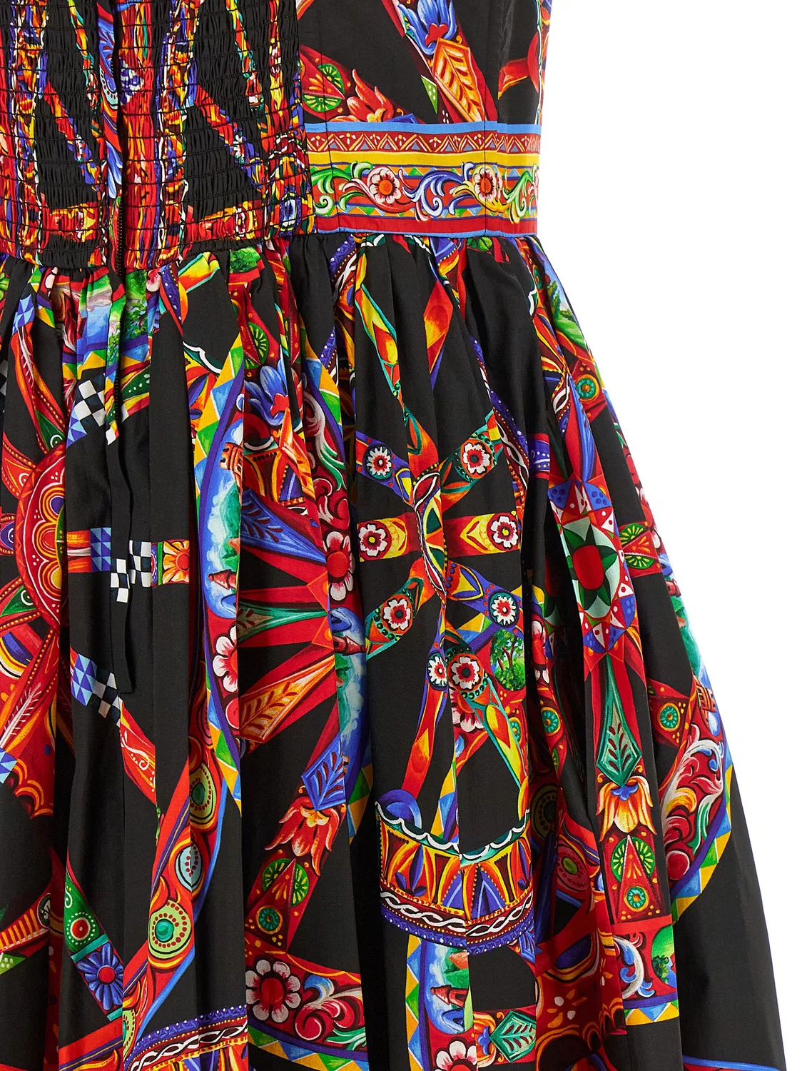 Женское хлопковое платье миди с принтом Sicilian Carretto Dolce & Gabbana, Multicolor — фото 4