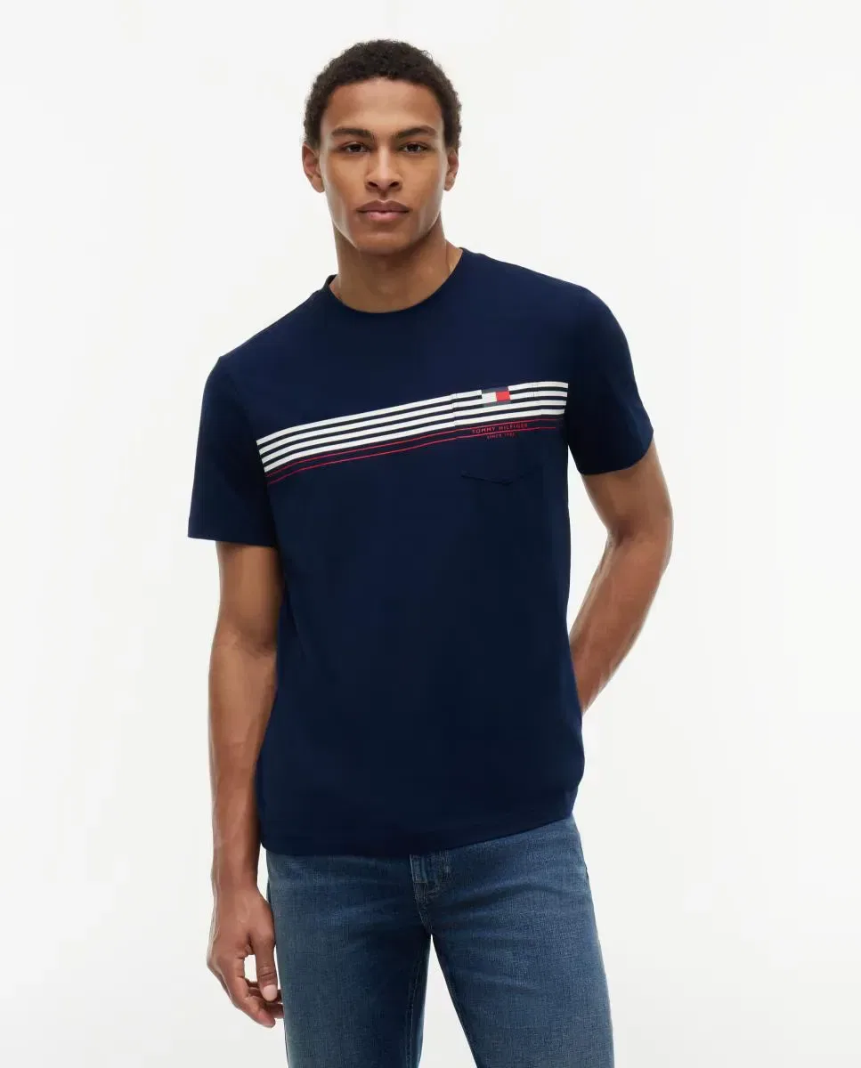 Мужская футболка с принтом Tommy Hilfiger, Azul Marino
