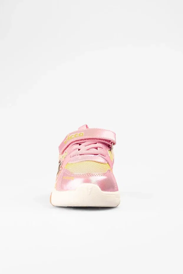 Детские кроссовки для девочек на липучке Queen bebe lighted phylon sneakers Vicco, Powder — фото 4