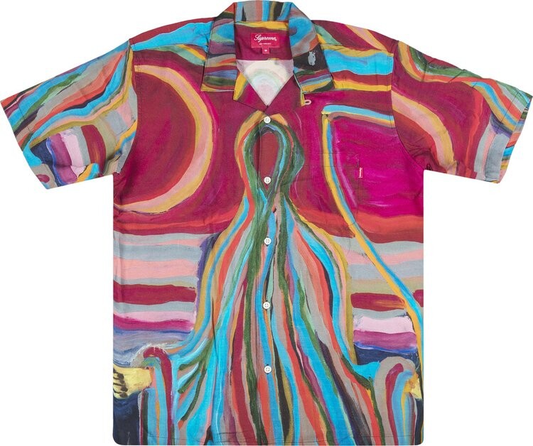 

Рубашка Supreme Reaper Rayon Short-Sleeve Shirt 'Burgundy', красный