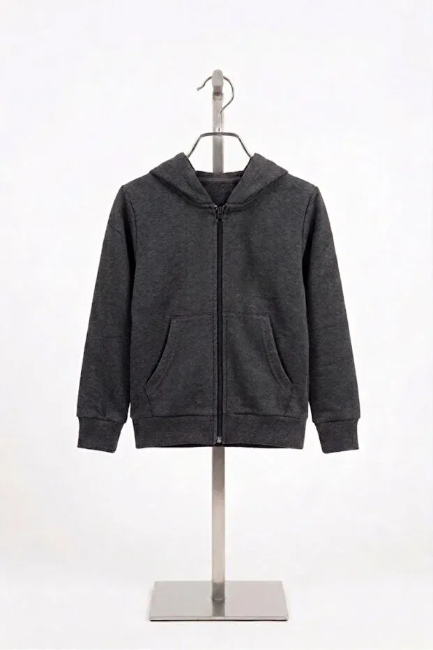 Детское худи на молнии с капюшоном Nacar Store, Smoke Grey