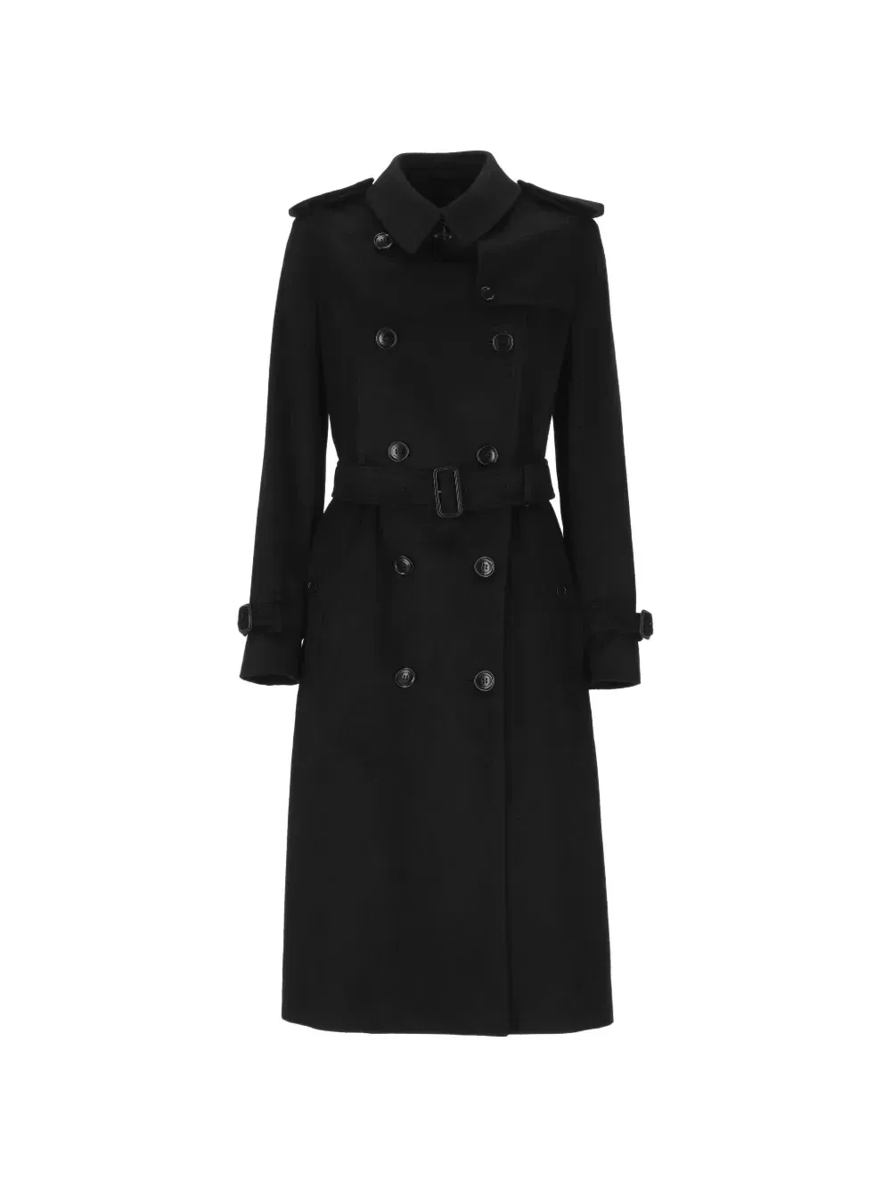 Двубортное кашемировое пальто BURBERRY, черный