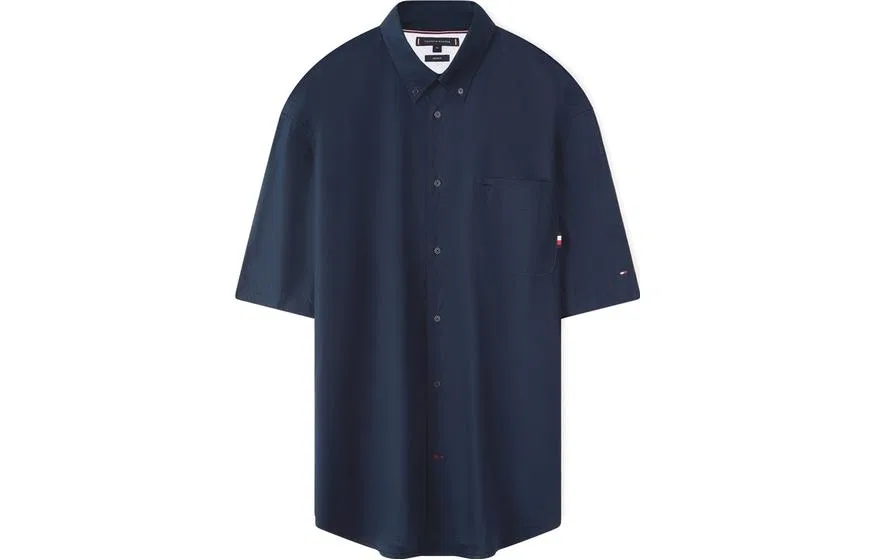 Мужская рубашка с острым воротником Navy Blue Tommy Hilfiger