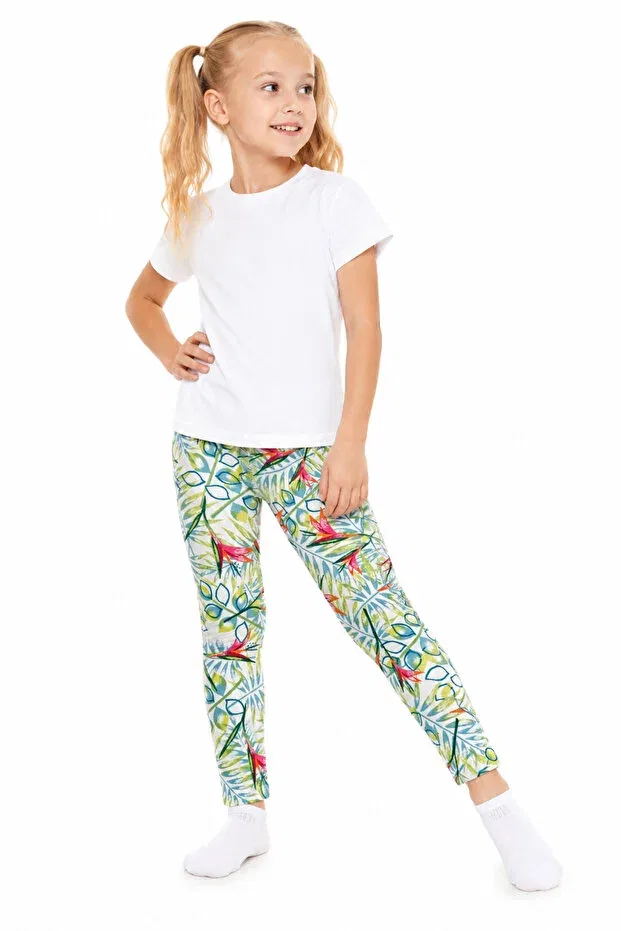 Детские леггинсы для девочек с принтом green lily Dolce Destino, Green Lily