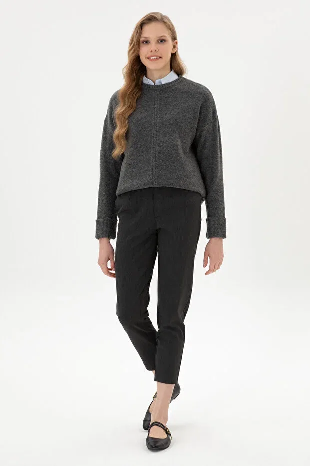 Женские брюки-каррот с высокой талией U.S. Polo Assn., Gray — фото 3