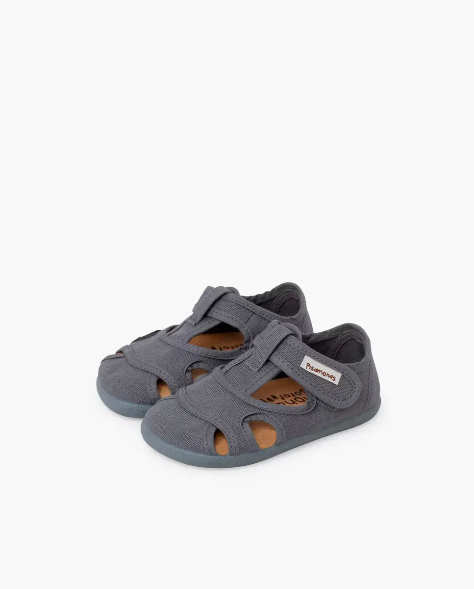 Детские сандалии для мальчиков barefoot с закрытым носом Pisamonas, Gris — фото 2