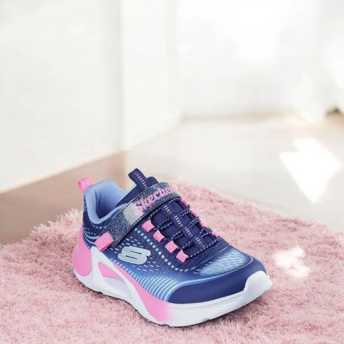 Детские кроссовки для девочек Tide Tech Skechers, Navy/Multi — фото 4