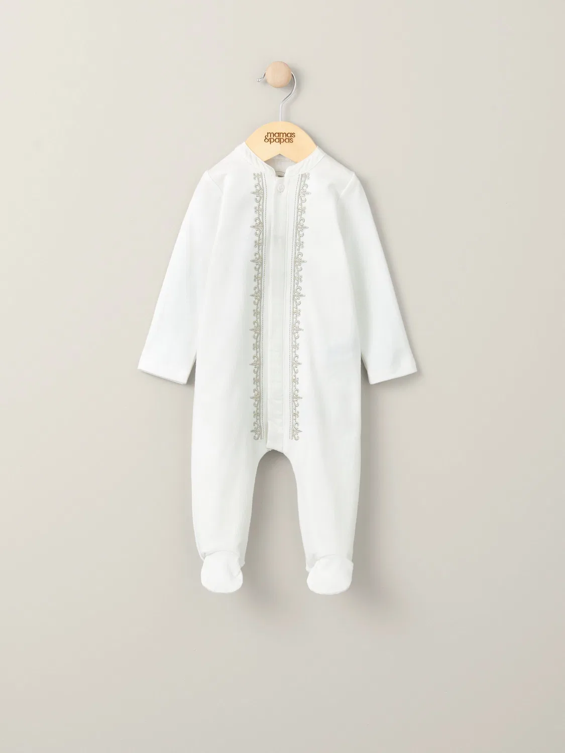 Боди с длинным рукавом Mamas & Papas White Embroidered Eid, белый