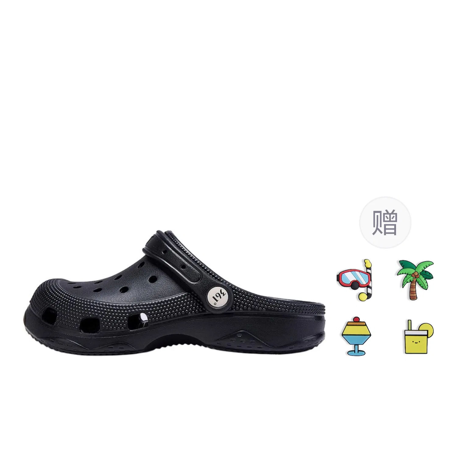 Детские сабо с принтом 361° Slacking Off, Flat Black+Hawaiian Style