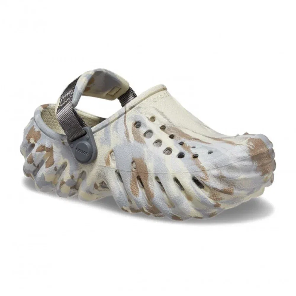 Детские кроксы Crocs Echo Marbled, бежевый — фото 2